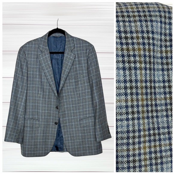 Brooks Brothers 1818 Madison Sport Coat Wool Check Plaid Blazer Size 41R